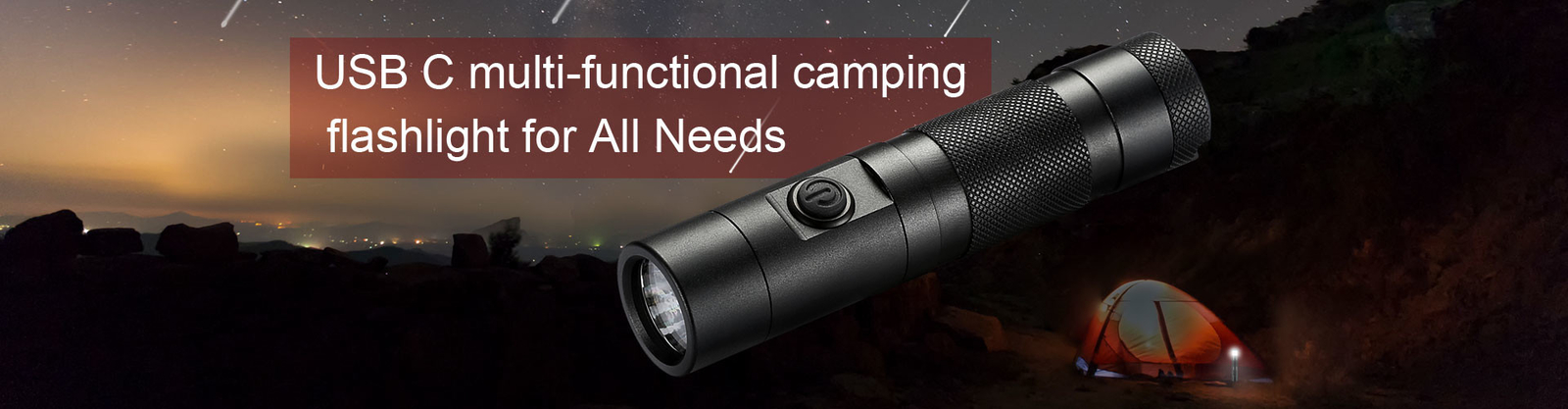 Multiple Functions Original CREE XML-2 LED Camping Flashlight USB C 1000 Lumens